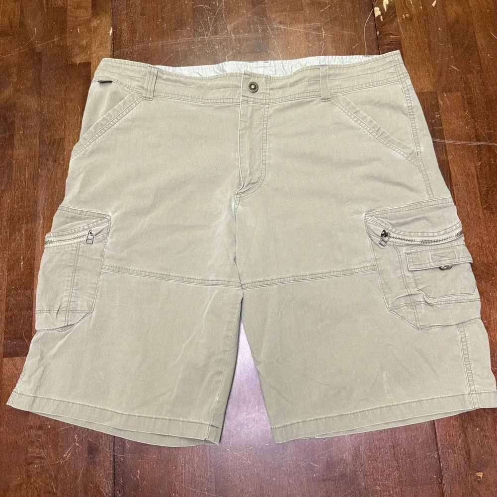 KUHL Cargo Shorts Mens 40 Green Vintage Patina Dye Utility Hiking 12